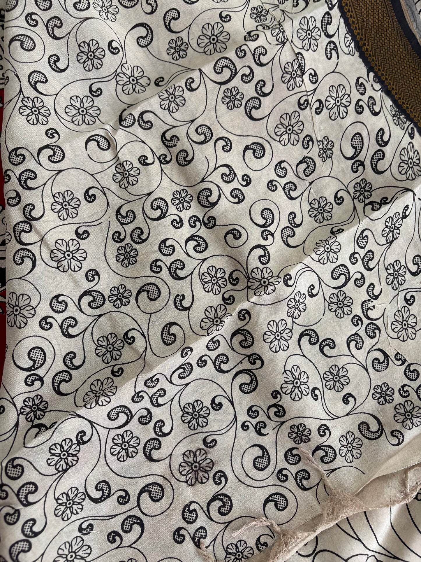 Printed Kalamkari Silk Saree with blouse