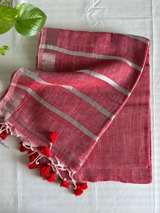 Linen By Linen Saree With Blouse