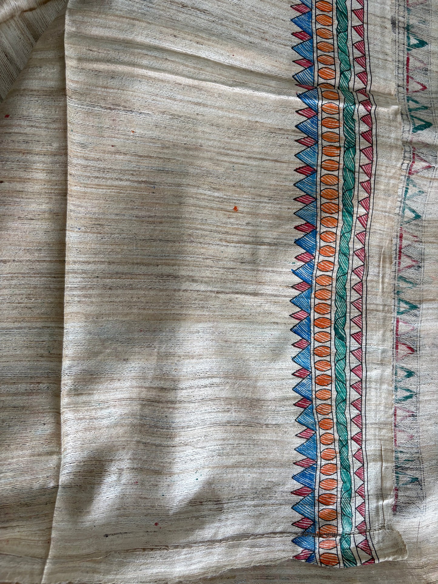 Pure Tussar Ghicha Silk Handcrafted Madhubani Saree (Silk Marked)