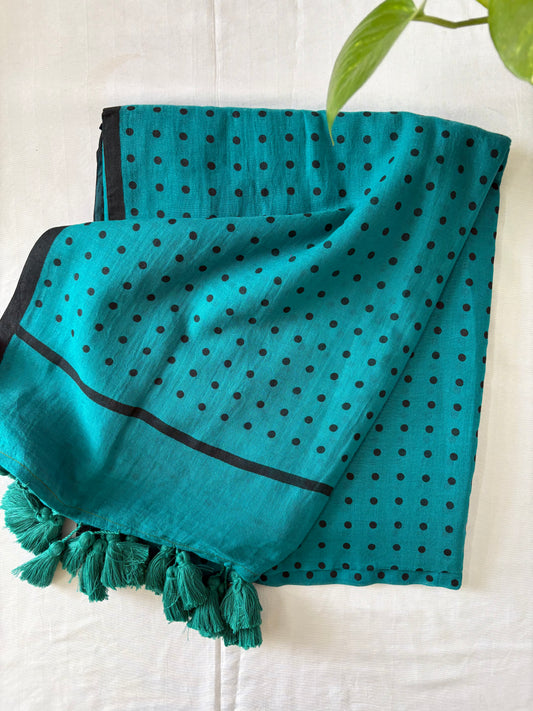 Mul Cotton polka dots Saree
