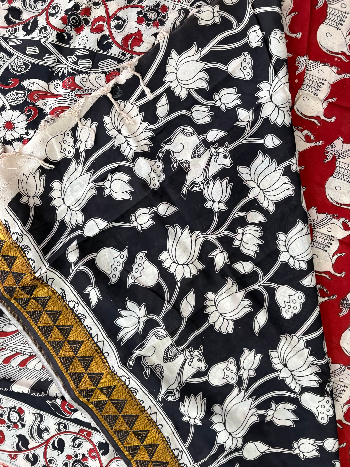 Printed Kalamkari Silk Saree with blouse