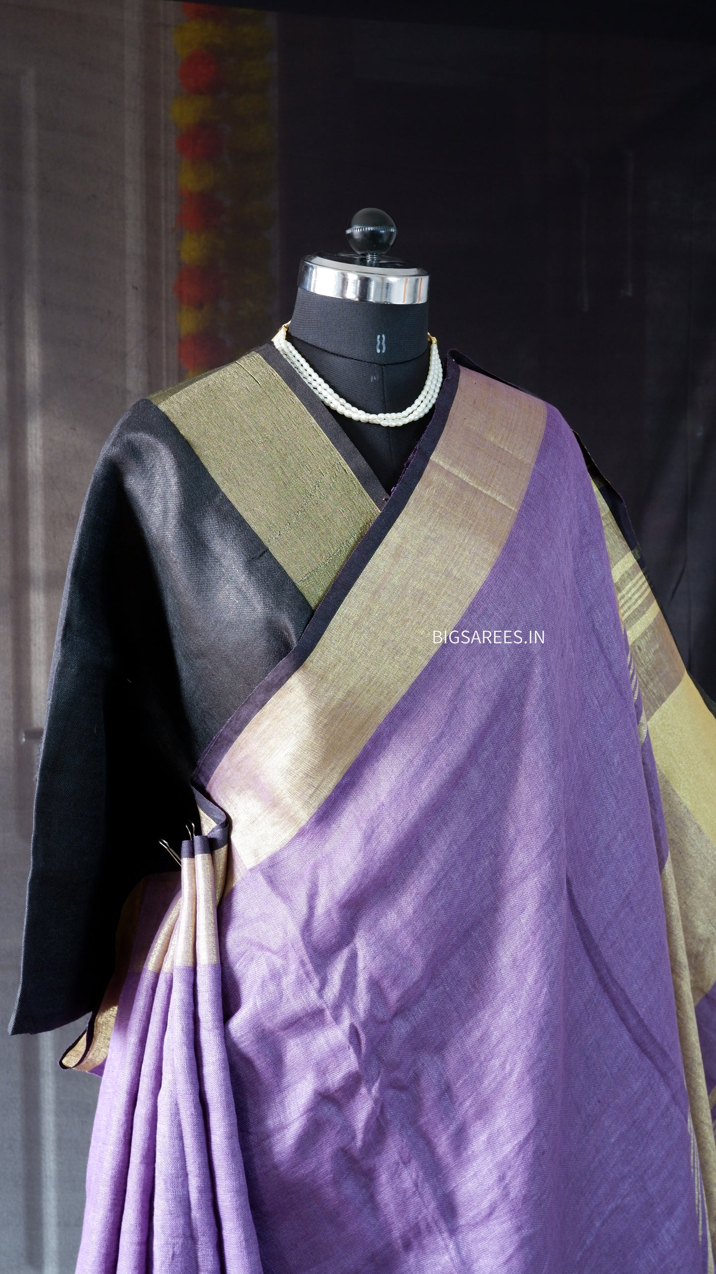 Pure Linen By Linen Saree With running Blouse