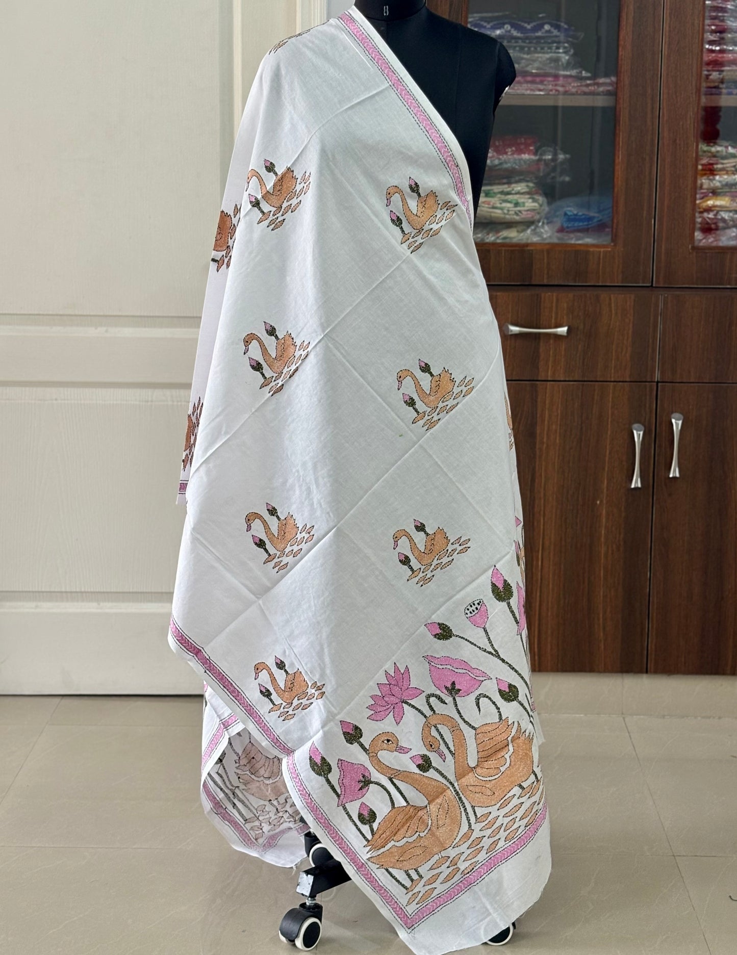 Kantha Hand Embroidary Full Work Pure Cotton Dupatta- “36”