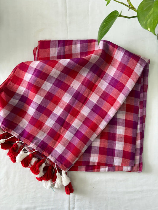 Mul Cotton check Saree