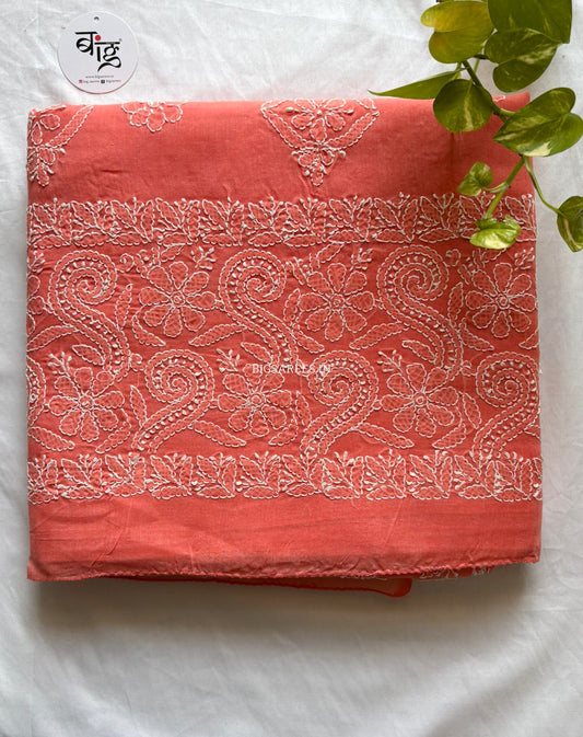 Chikankari Hand-Embroidered Saree | Heavy Work | Cotton