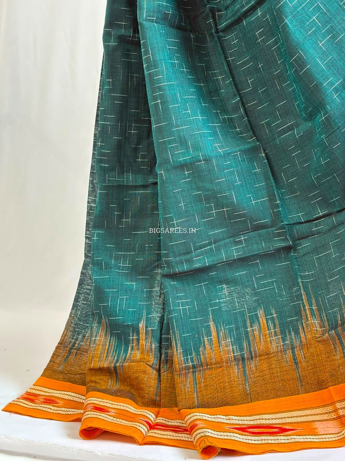 Sambalpuri Ikat Handwoven Saree | Cotton | Green