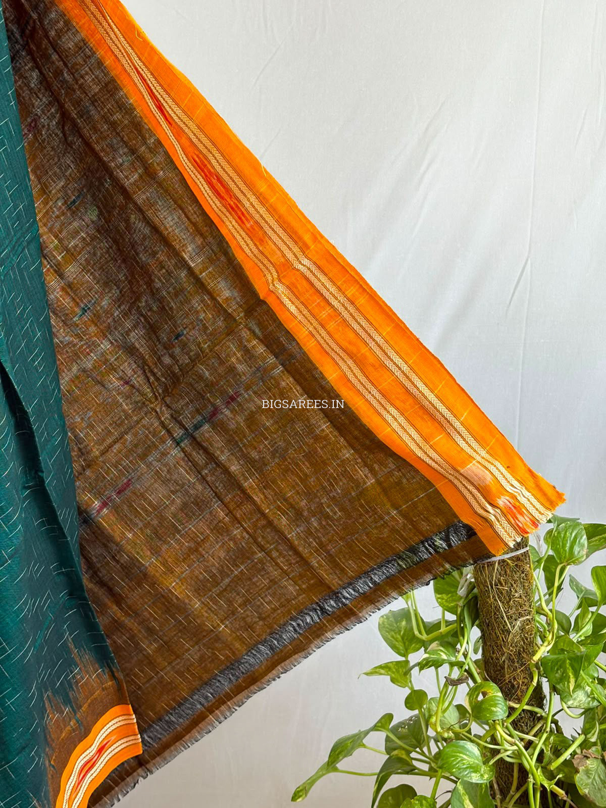 Sambalpuri Ikat Handwoven Saree | Cotton | Green