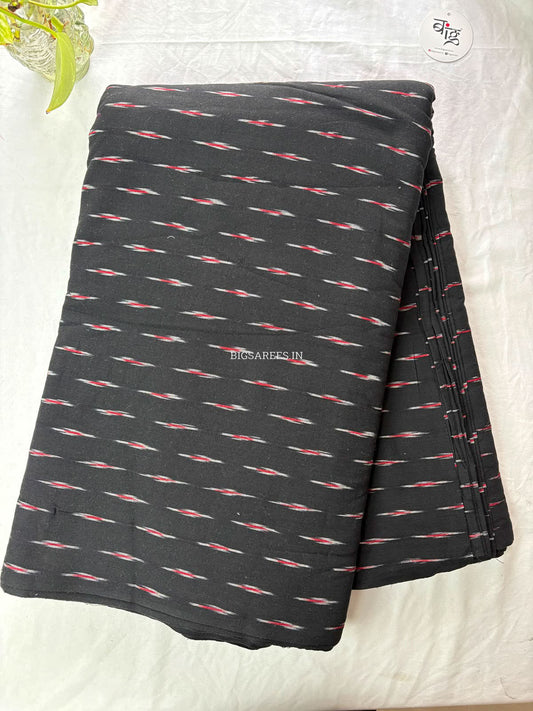 Ikat Woven Pure Cotton Fabric | Black