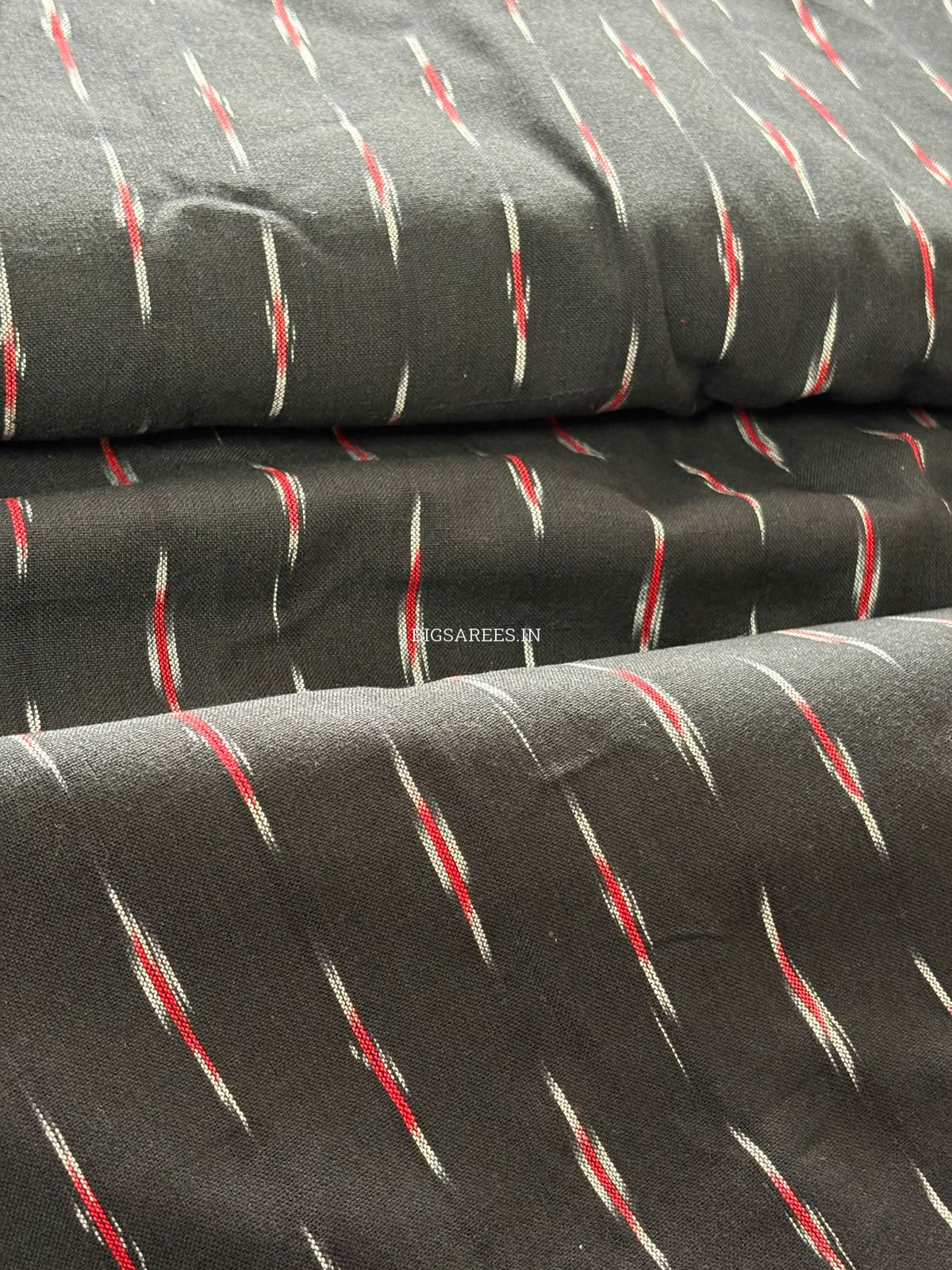 Ikat Woven Pure Cotton Fabric | Black