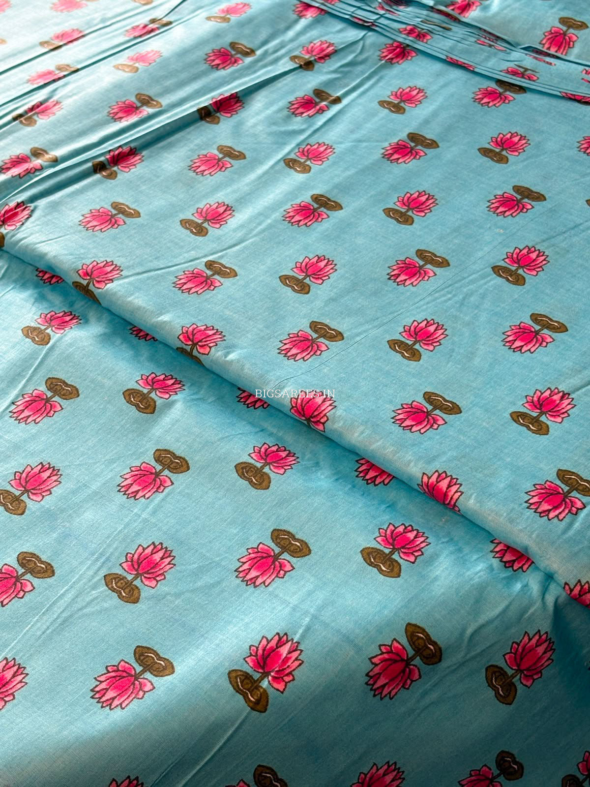 Block Print Design Cotton Fabric | Floral | Blue