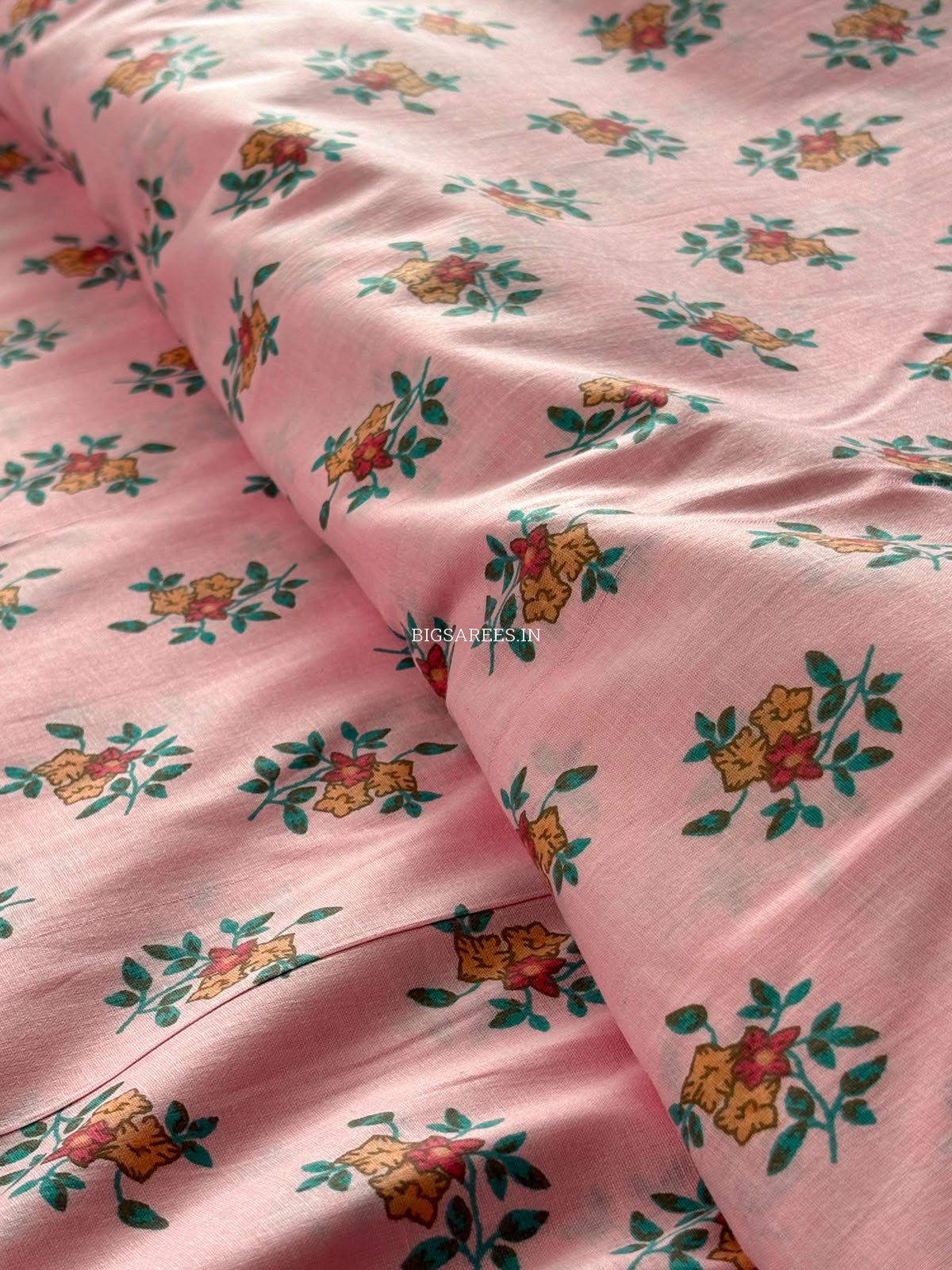 Block Print Design Cotton Fabric | Floral | Pink