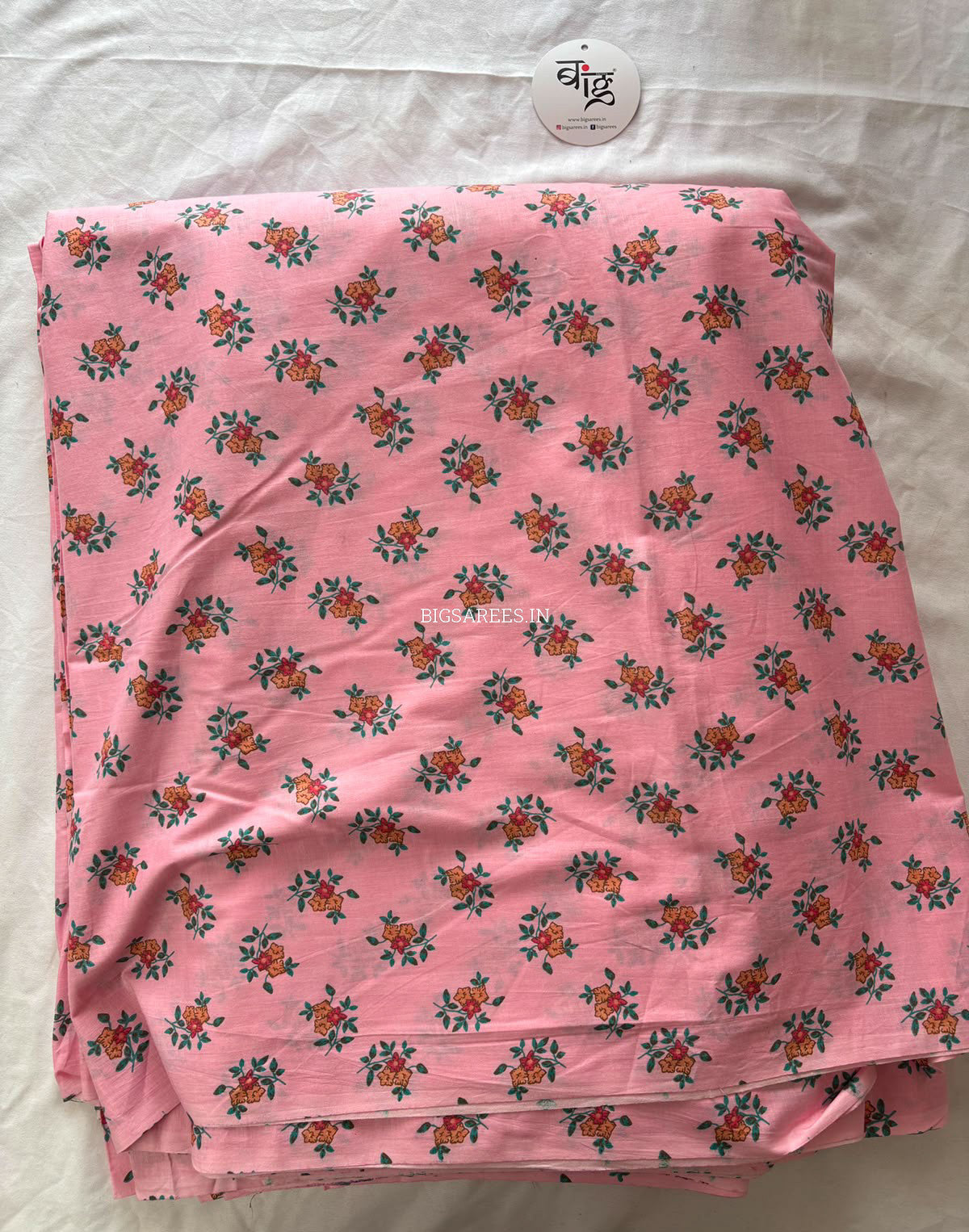 Block Print Design Cotton Fabric | Floral | Pink