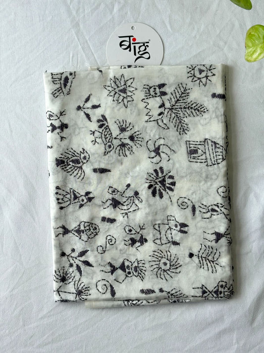 Kantha Stitch Art Silk Blouse Piece