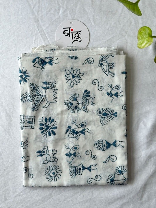 Kantha Stitch Art Silk Blouse Piece