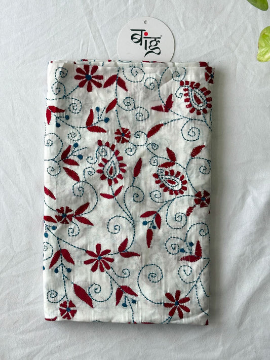 Kantha Stitch Art Silk Blouse Piece