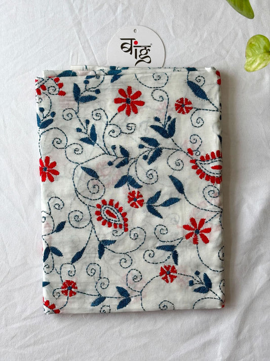 Kantha Stitch Art Silk Blouse Piece