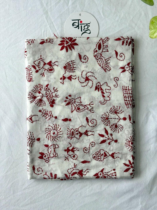 Kantha Stitch Art Silk Blouse Piece