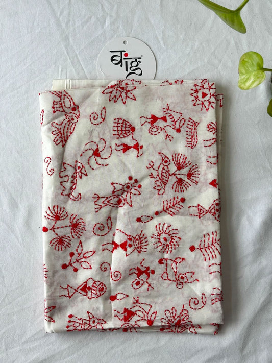 Kantha Stitch Art Silk Blouse Piece