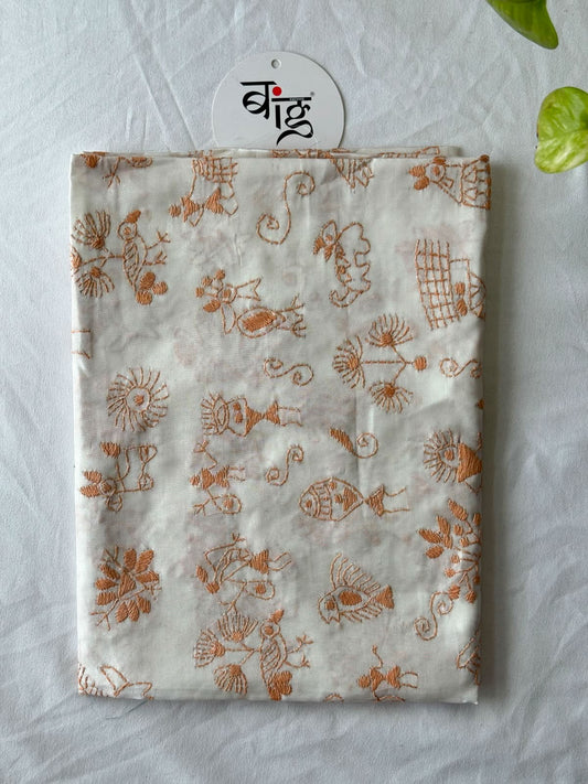 Kantha Stitch Art Silk Blouse Piece