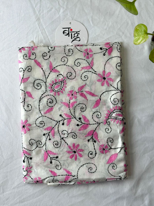 Kantha Stitch Art Silk Blouse Piece