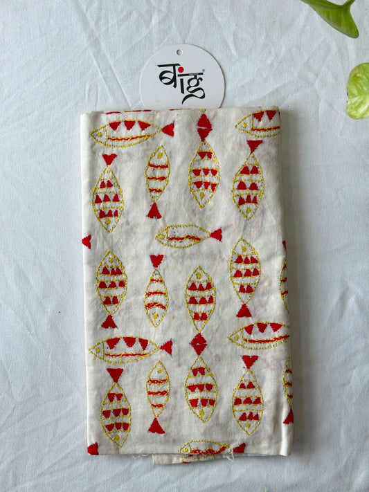Kantha Stitch Blouse Piece | Cotton | Full Embroidered