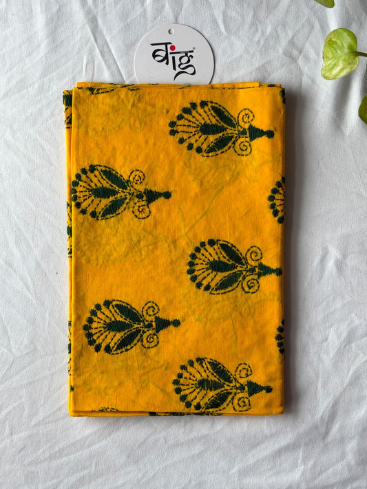 Kantha Stitch Blouse Piece | Cotton | 1 Meter | Green Threadwork