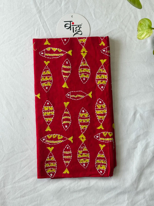 Kantha Stitch Blouse Piece | Cotton | Full Embroidered