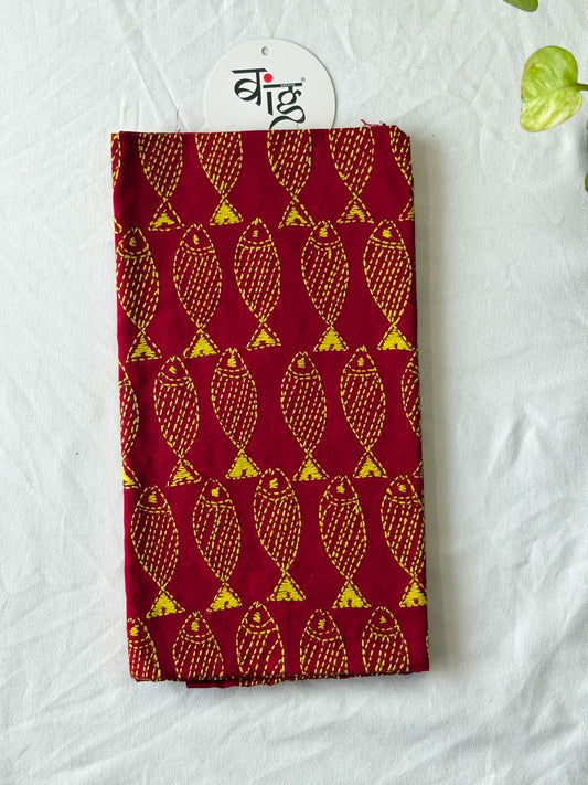 Kantha Stitch Blouse Piece | Cotton | Full Embroidered