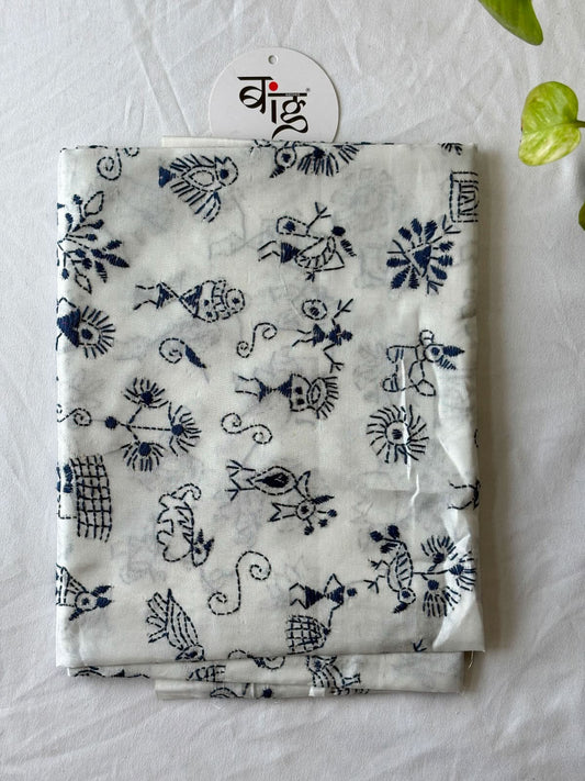 Kantha Stitch Art Silk Blouse Piece
