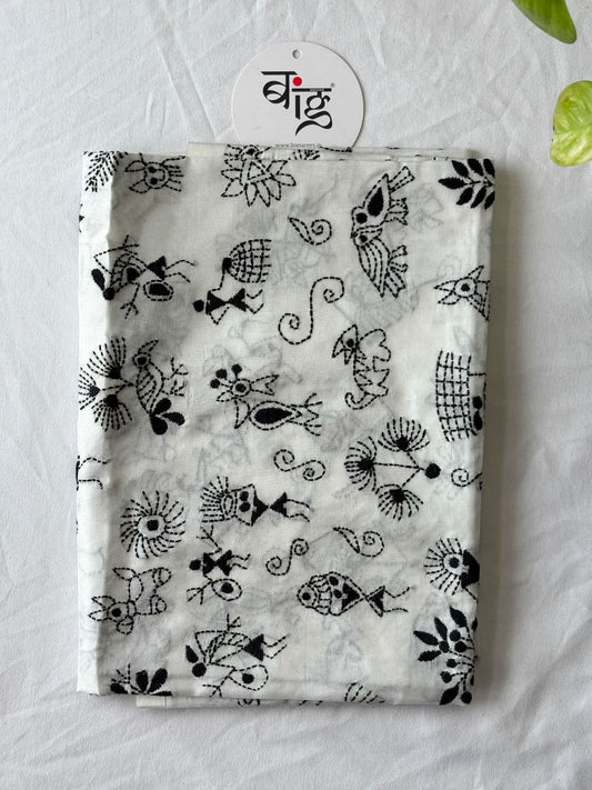 Kantha Stitch Art Silk Blouse Piece