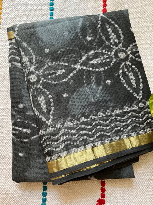 Handblock Printed With Natural Color Kota Doria Saree