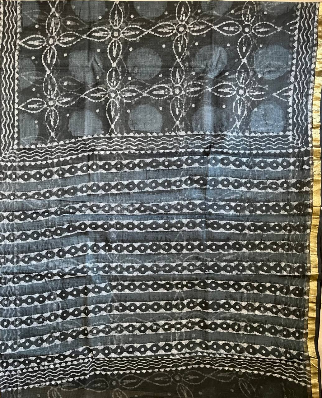 Handblock Printed With Natural Color Kota Doria Saree