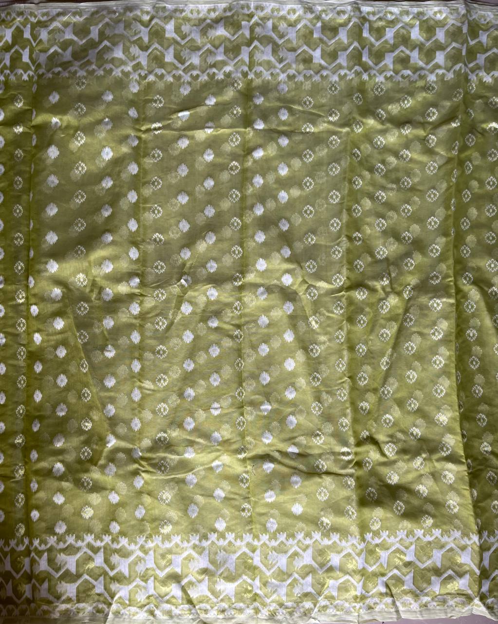 Green Soft Dhakai/Jamdani Saree