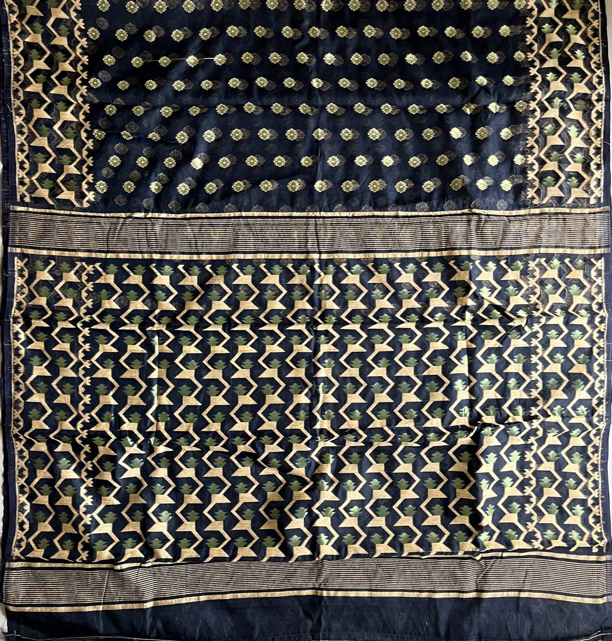 Black Soft Dhakai/Jamdani Saree