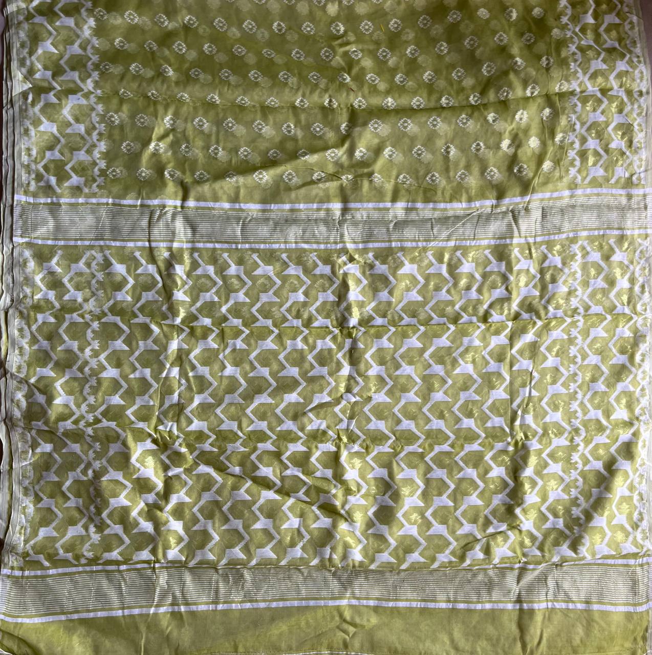 Green Soft Dhakai/Jamdani Saree