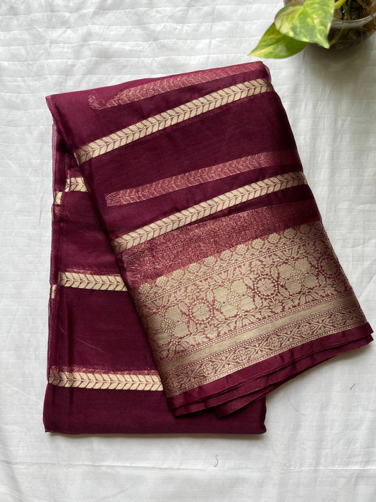 Banarasi Semi Georgette Silk Sarees with Unstitched Running Blouse