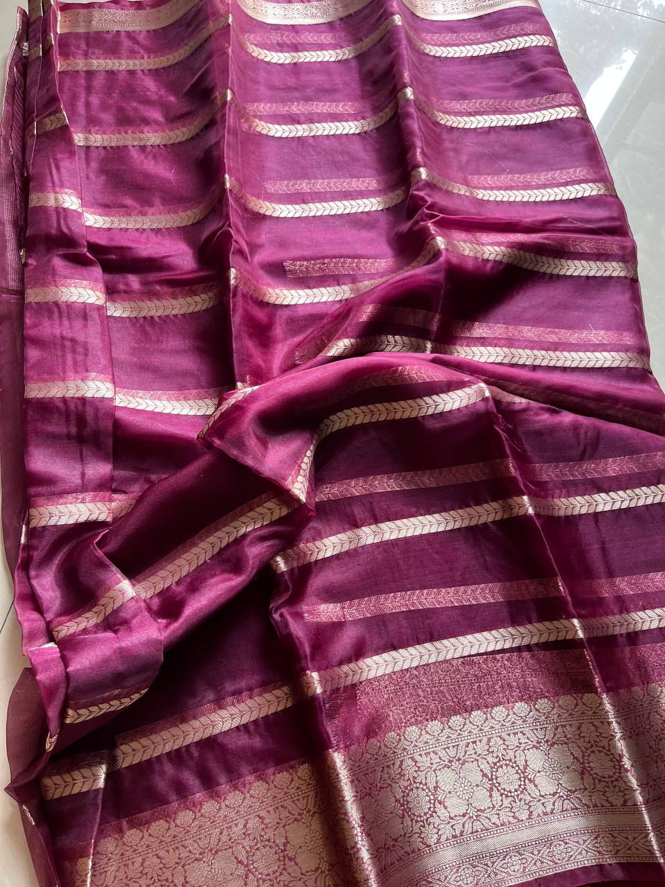 Banarasi Semi Georgette Silk Sarees with Unstitched Running Blouse