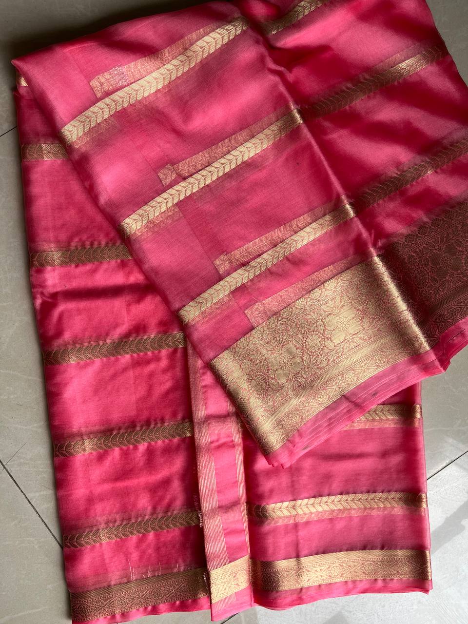 Banarasi Semi Georgette Silk Sarees with Unstitched Running Blouse