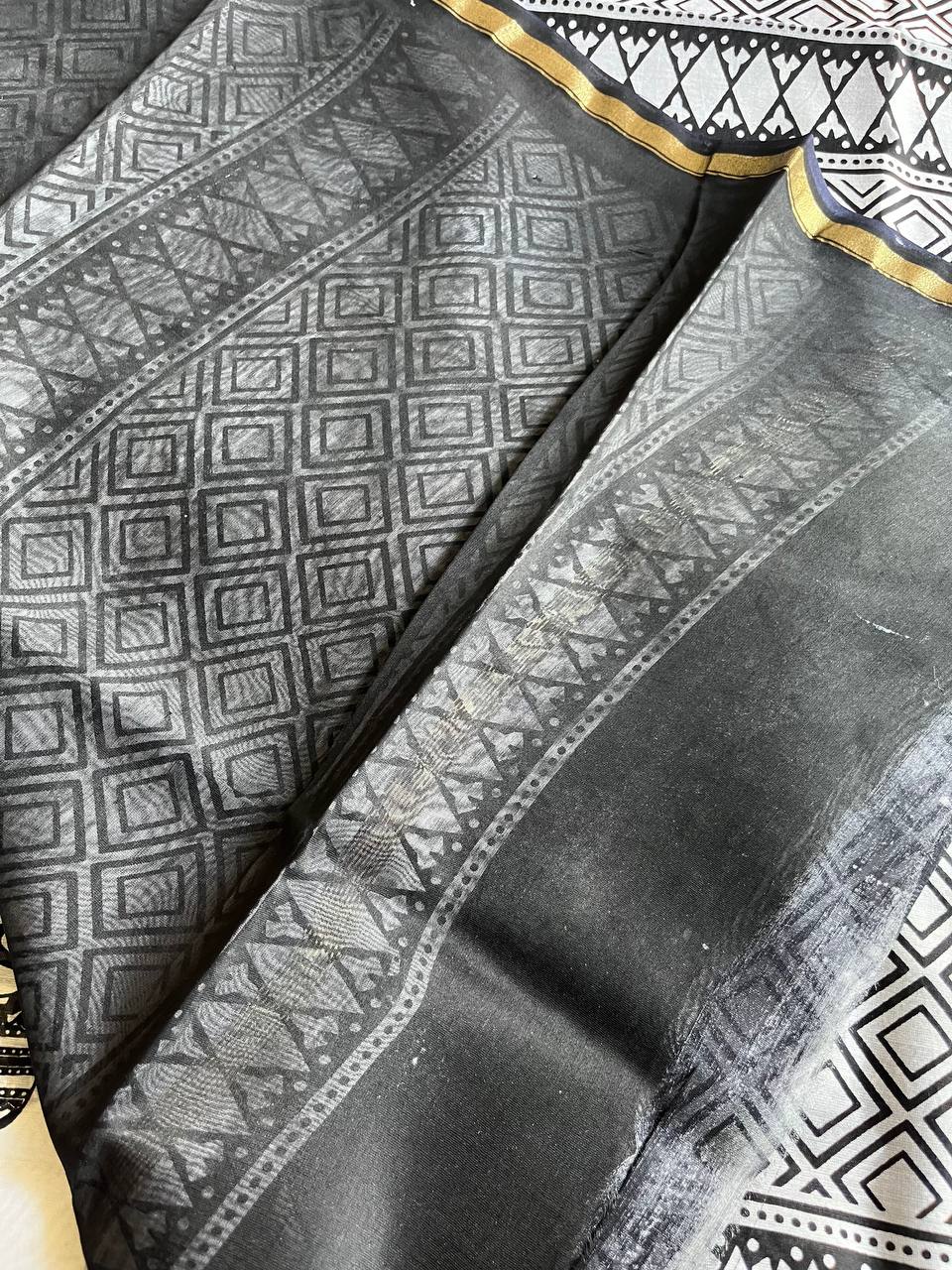 Handblock Printed Chanderi Saree