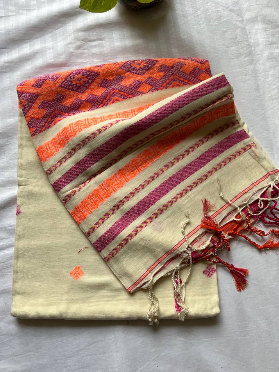 Handspun Mercerized Cotton Saree (Handloom Marked)