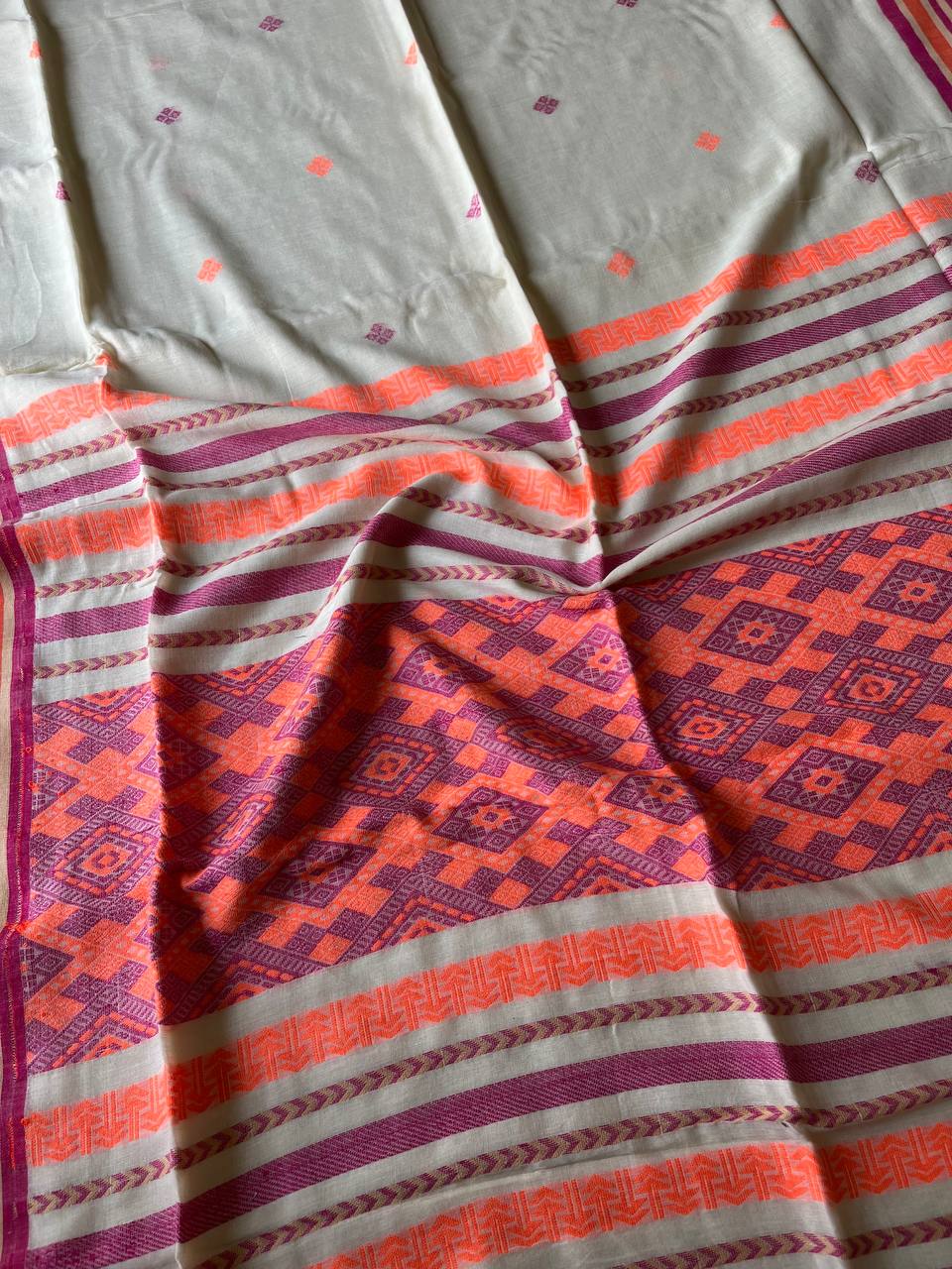 Handspun Mercerized Cotton Saree (Handloom Marked)