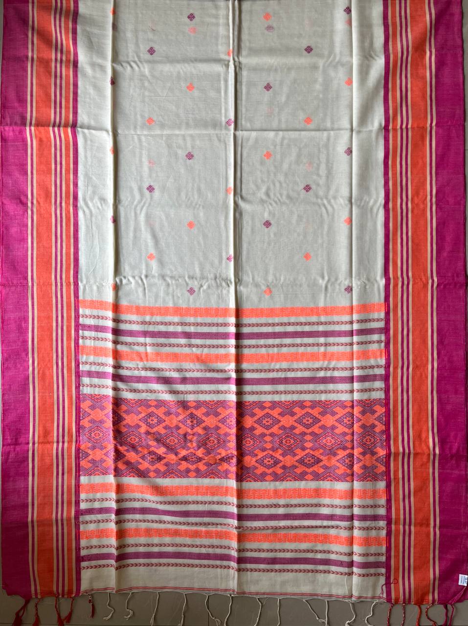 Handspun Mercerized Cotton Saree (Handloom Marked)