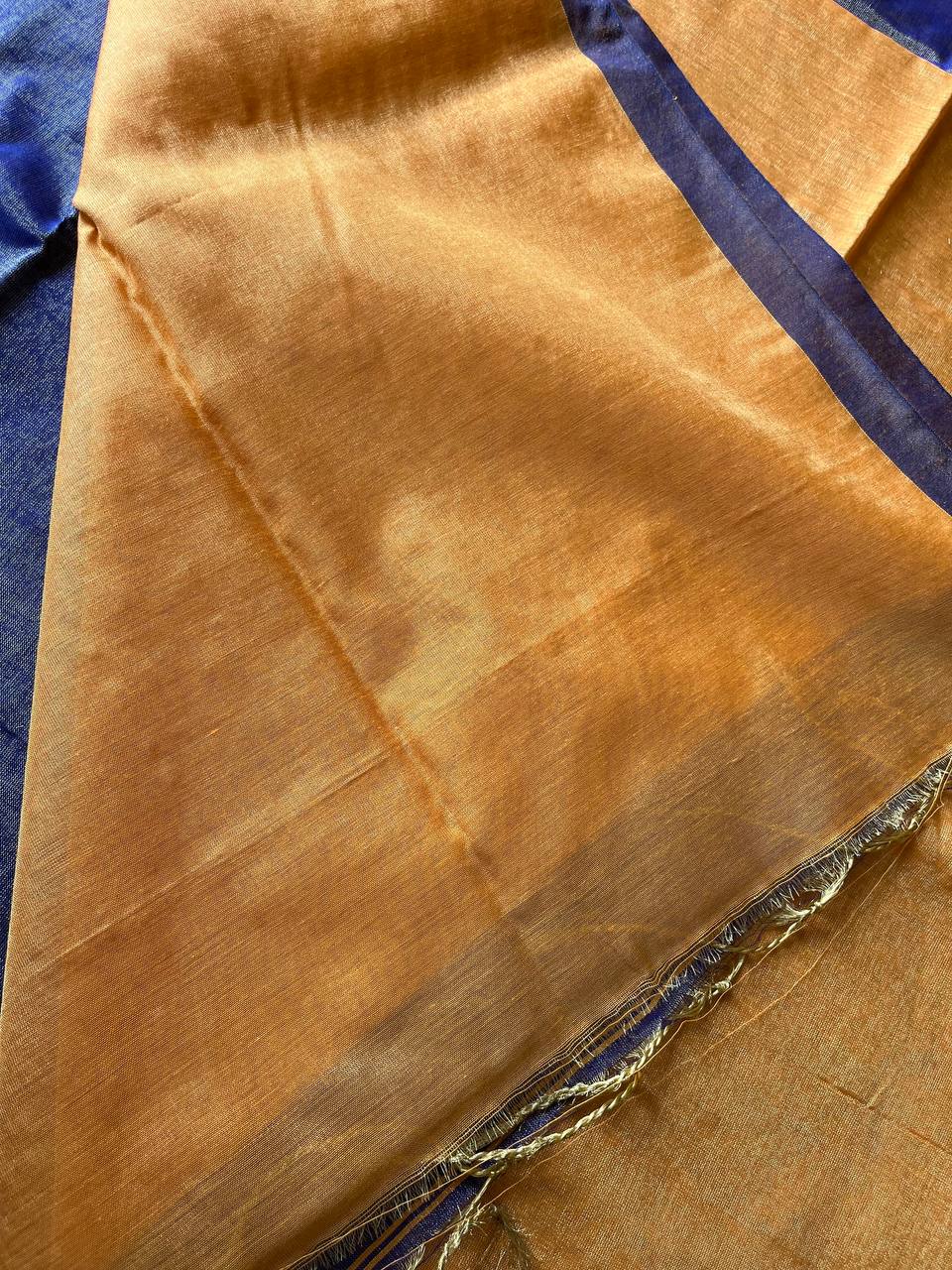 Tissue Khadi Both Side Border Saree With Blouse