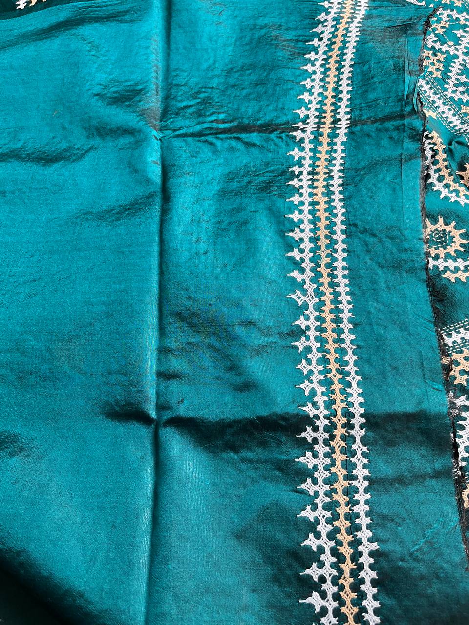 Kutch Hand Embroidered Pure Banglore Silk Saree – (Silk Marked)