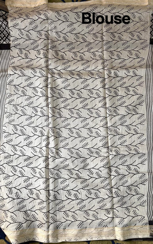 Hand Block Print Saree | Maheshwari Silk |