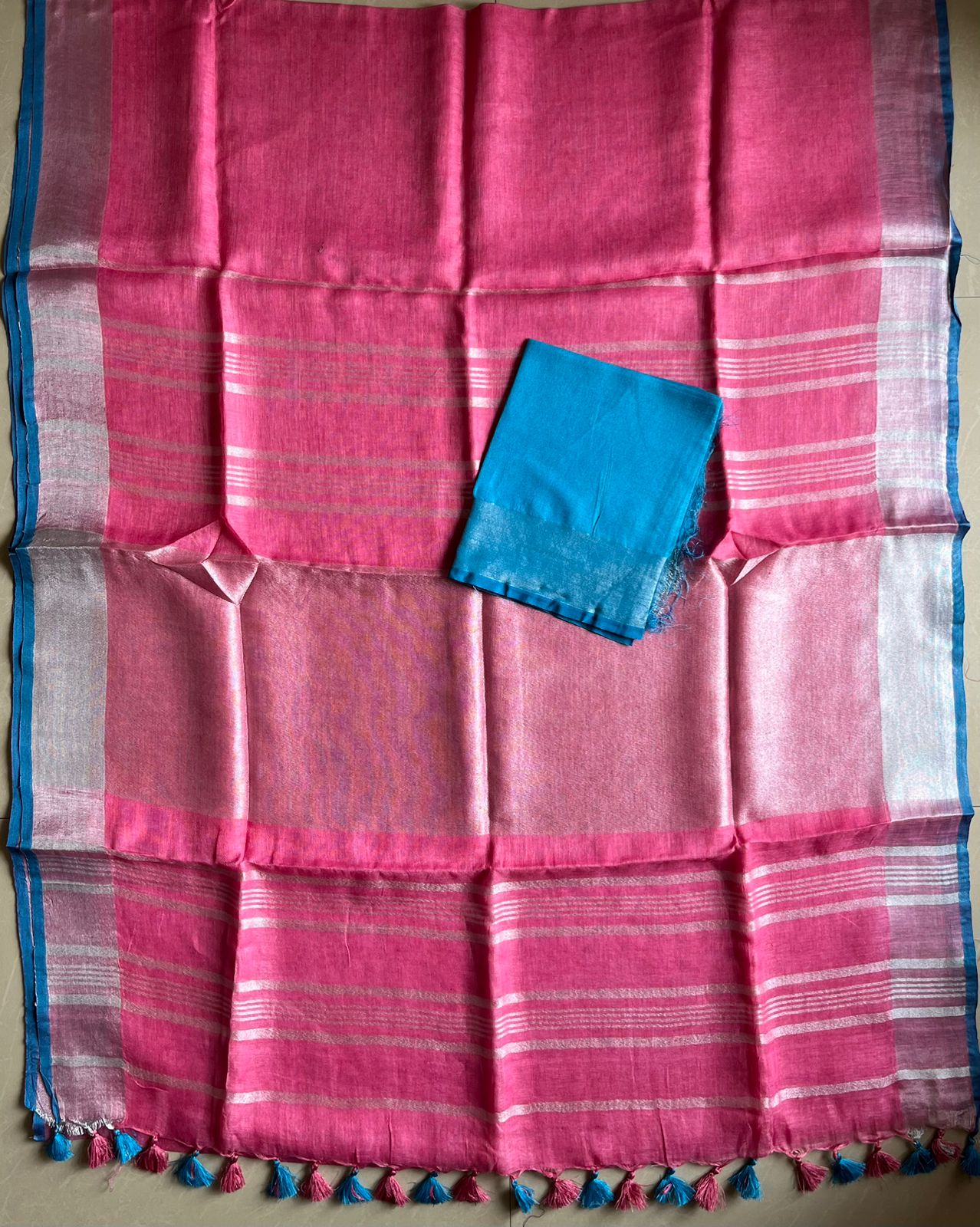 Bhagalpuri Linen By Linen Saree – Pink