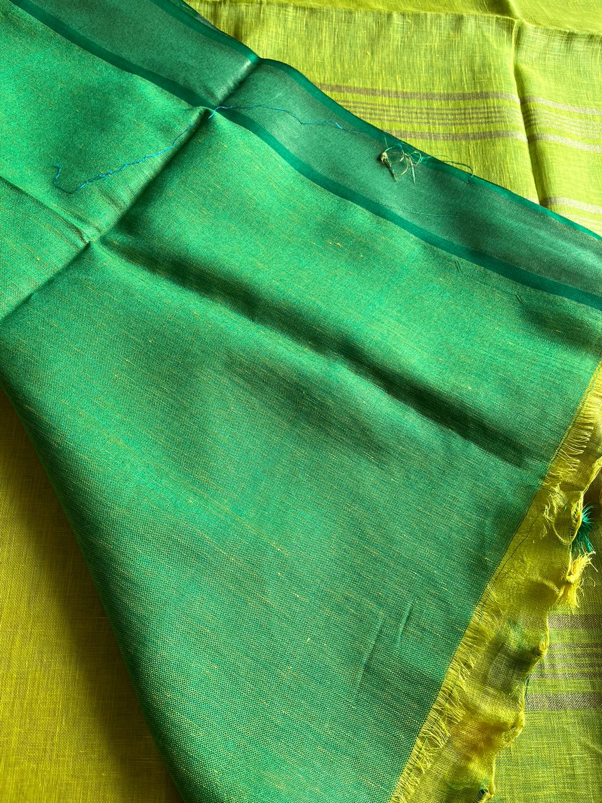 Bhagalpuri Linen By Linen Saree – Yelow