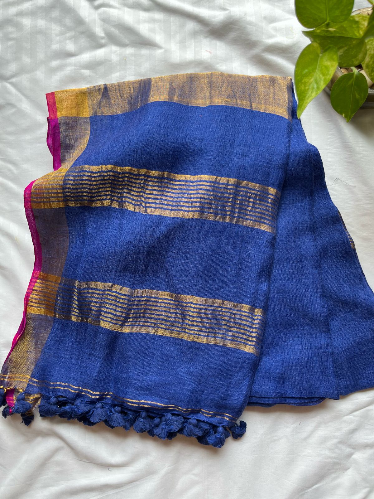 Maheshwari Linen By Linen Saree – Blue