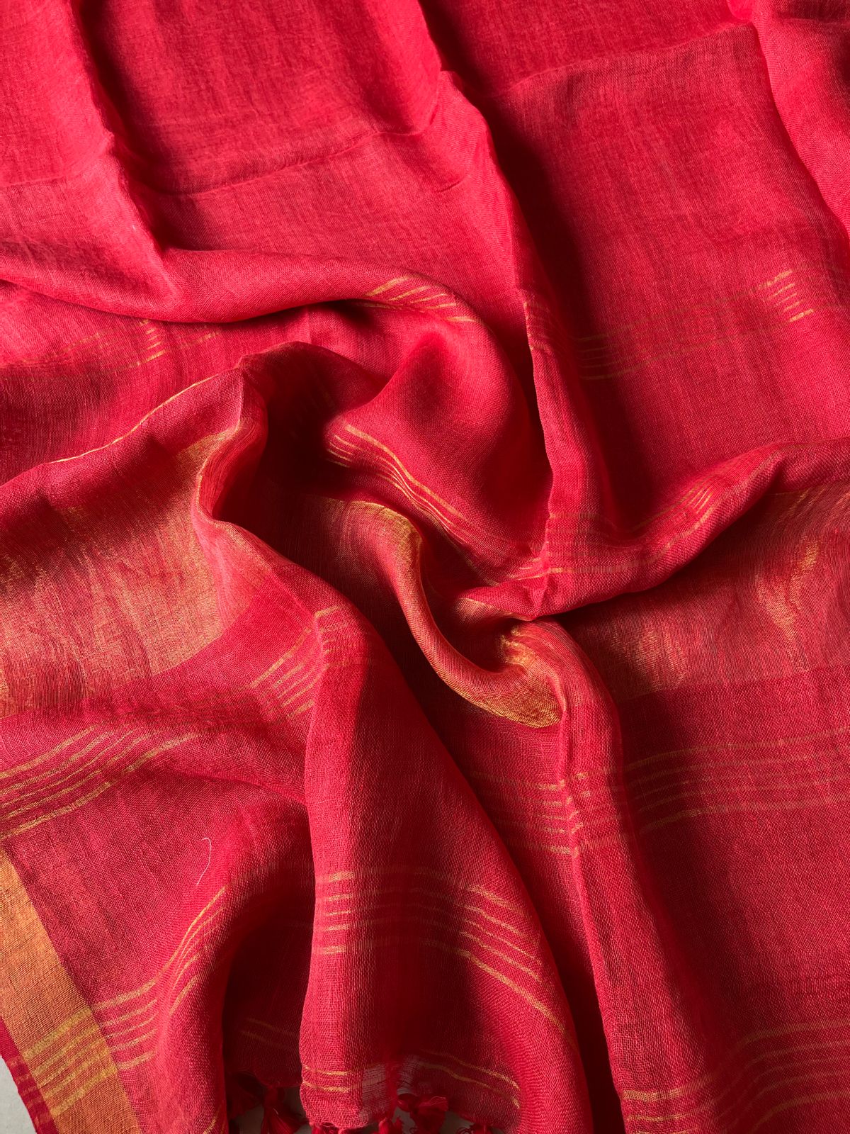 Maheshwari Linen By Linen Saree – Red