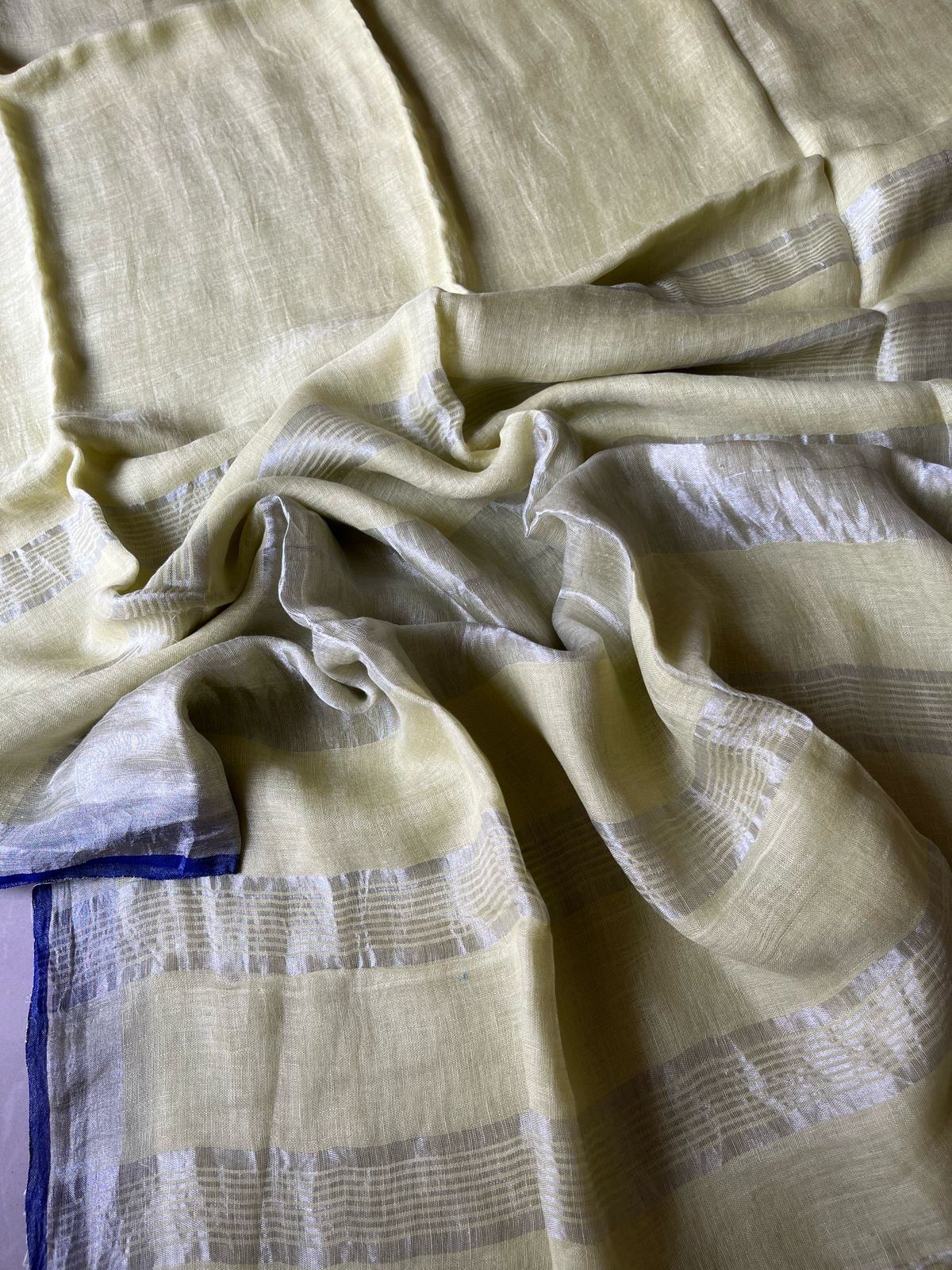 Maheshwari Linen By Linen Saree – lemon green